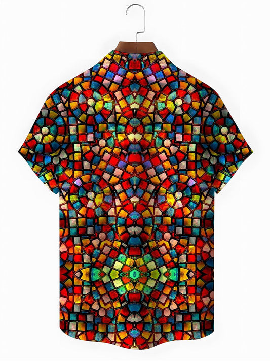 Geometry Men's Pocket Short Sleeve Shirts