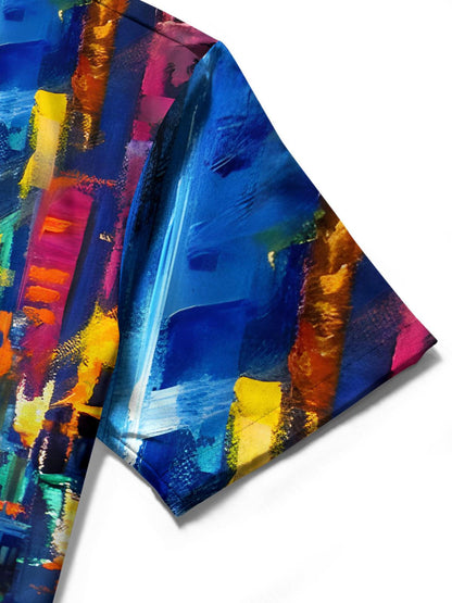 Painting Men's Pocket Short Sleeve Shirts