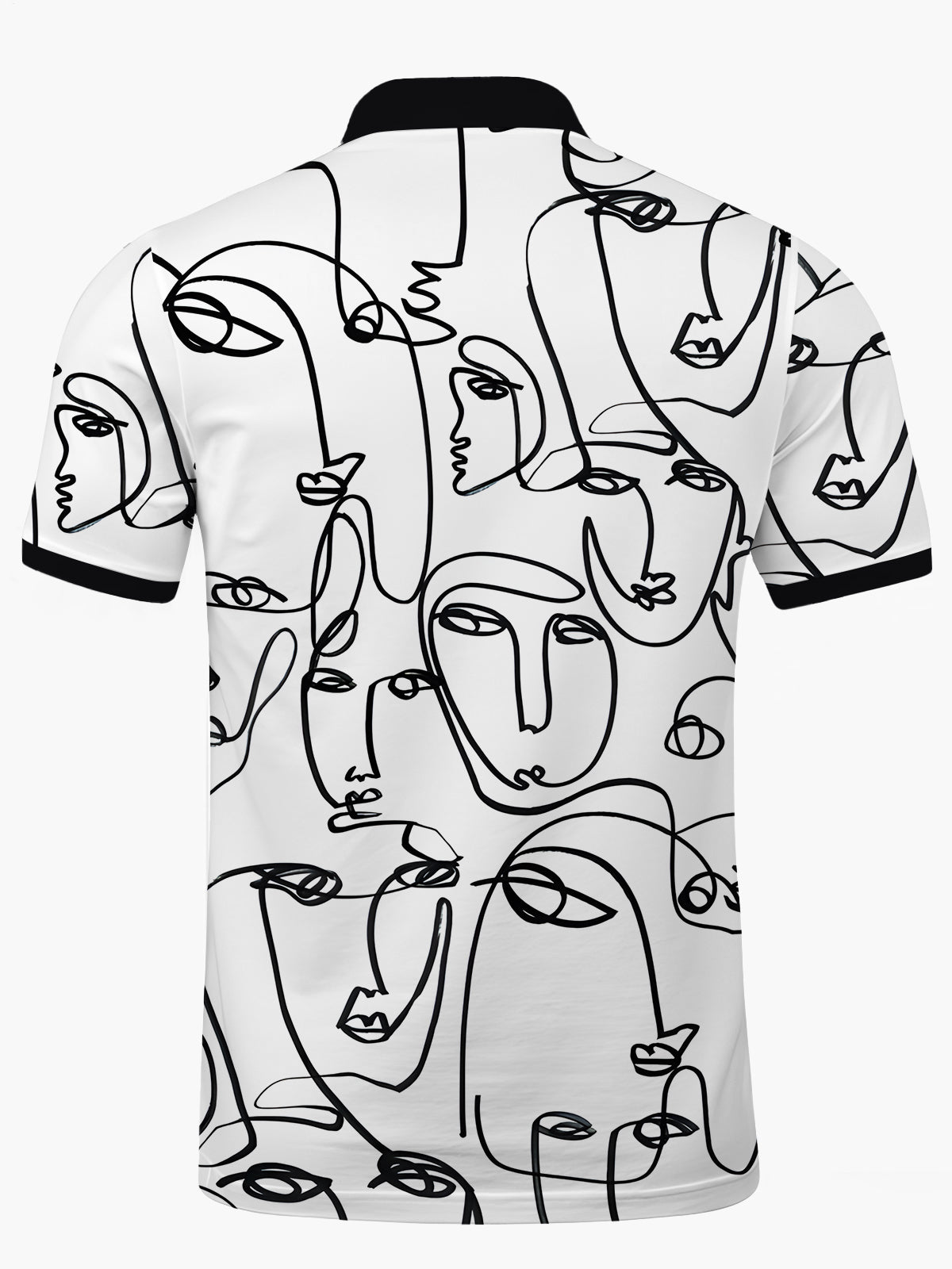 Abstract Art Print Men's Short Sleeve Button Polo Shirt