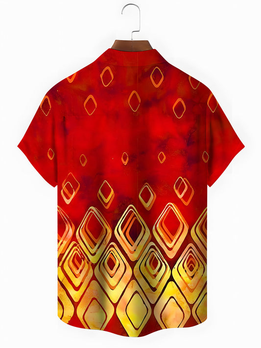 Geometry Men's Pocket Short Sleeve Shirts