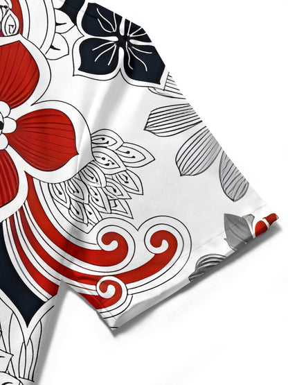 Floral Men's Pocket Short Sleeve Shirts