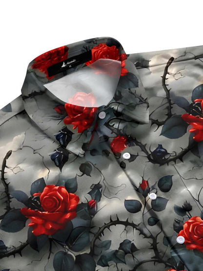 Rose Men's Pocket Short Sleeve Shirts