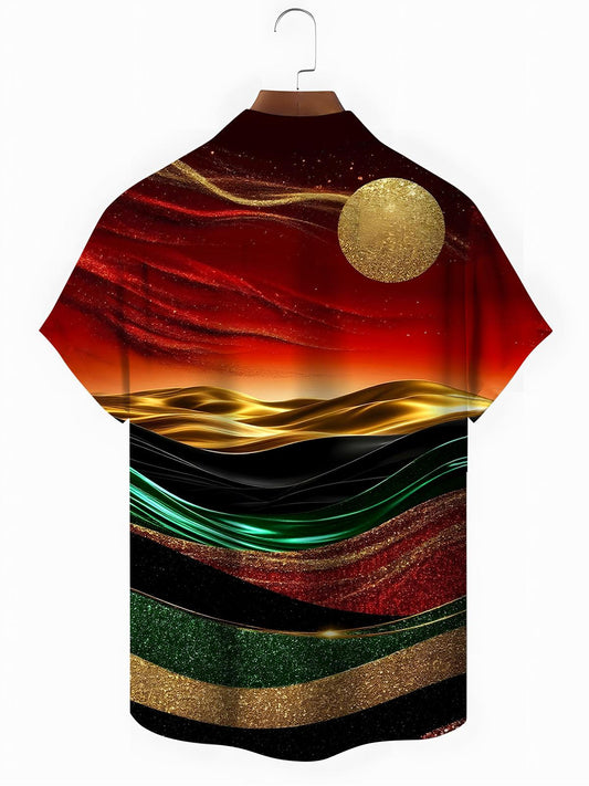 Mountain Moon Men's Pocket Short Sleeve Shirts