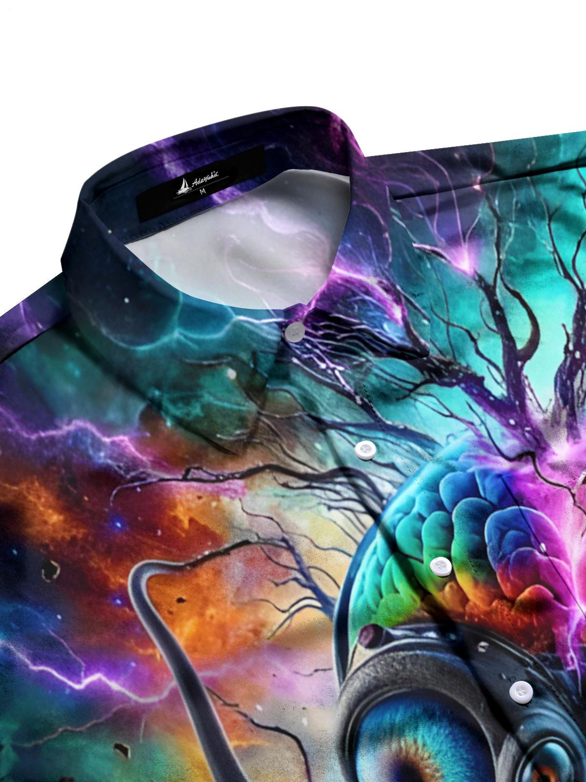 Octopus Print Men's Pocket Short Sleeve Shirts