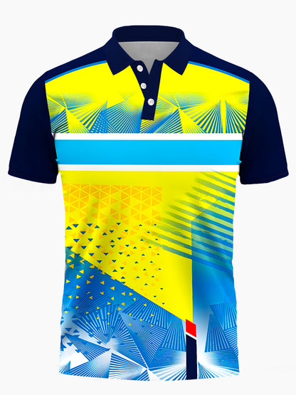 Geometry Men's Short Sleeve Button Polo Shirt