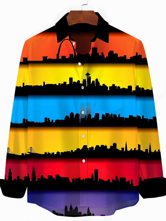City Men's Pocket Long Sleeve Shirts