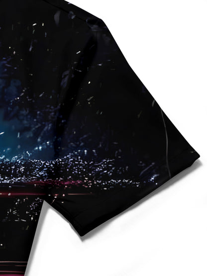 Car Print Men's Pocket Short Sleeve Shirts