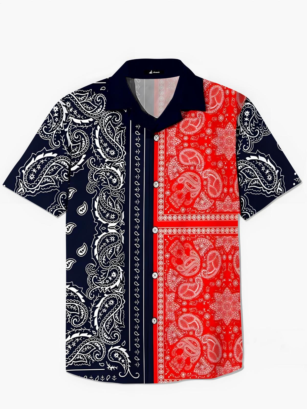 Floral Men's Pocket Short Sleeve Shirts