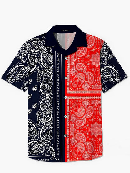 Floral Men's Pocket Short Sleeve Shirts
