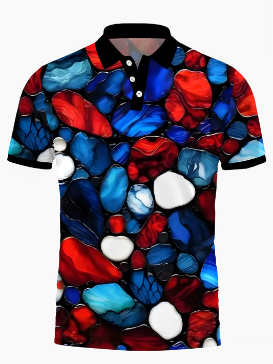 Stone Men's Short Sleeve Button Polo Shirt