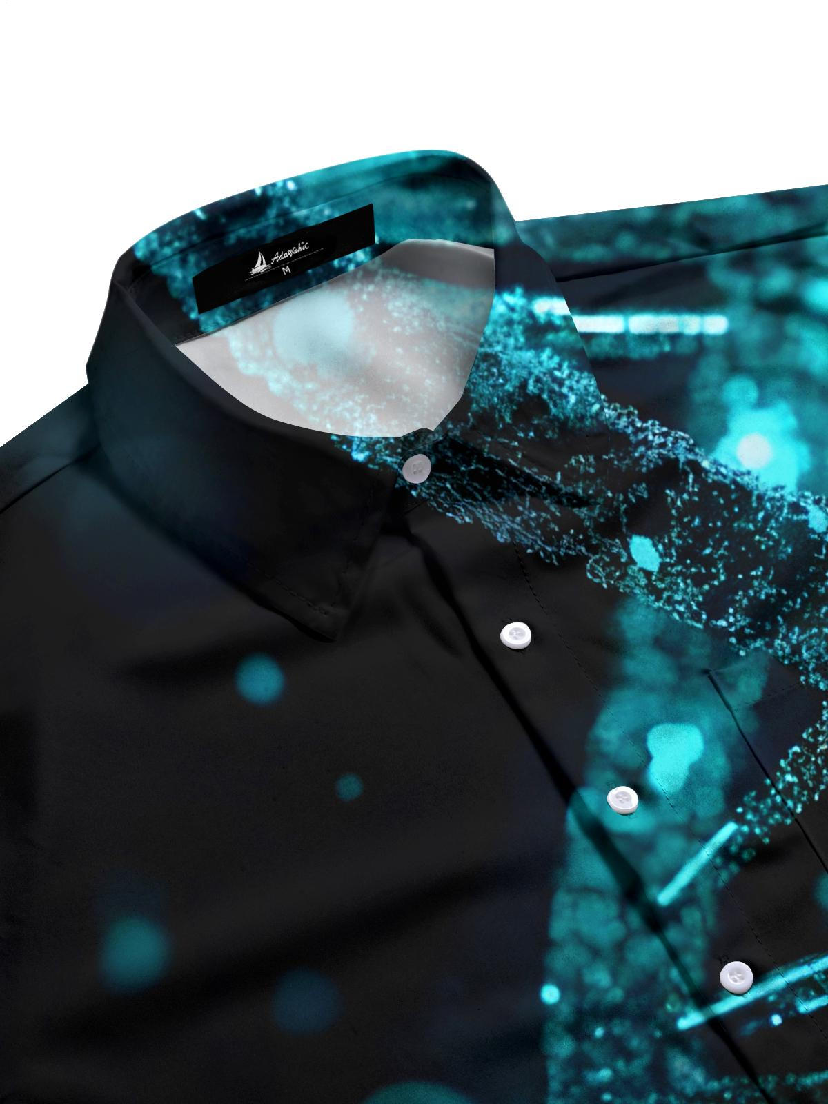 DNA Art Print Men's Pocket Short Sleeve Shirts