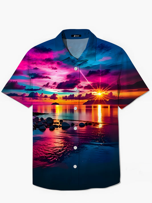 Hawaiian Beach Men's Pocket Short Sleeve Shirts