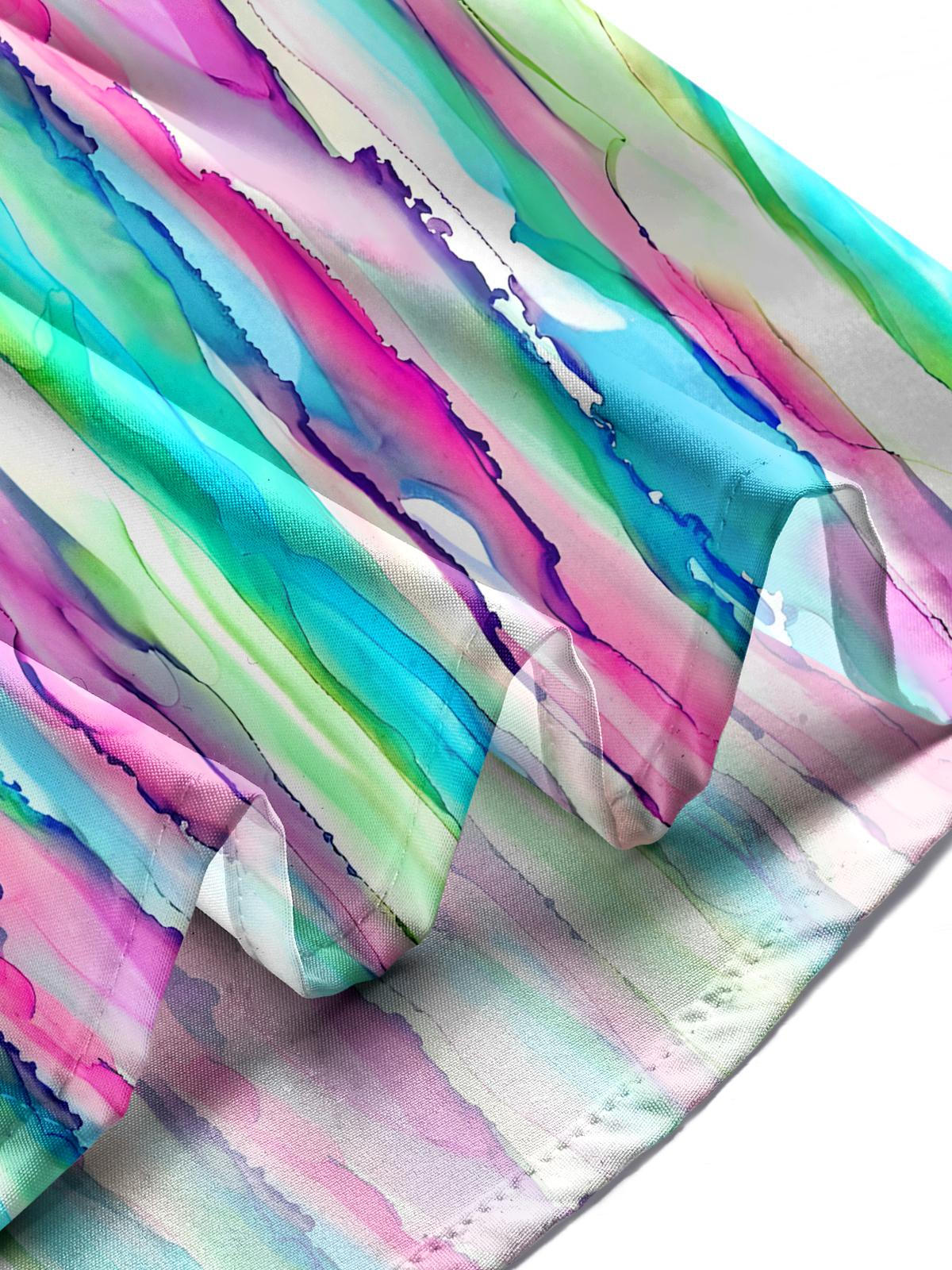 Gradient Print Men's Pocket Short Sleeve Shirts