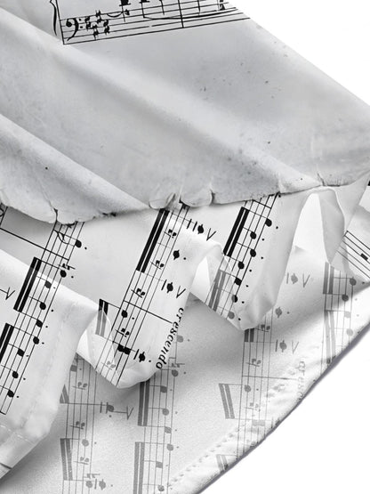 Sheet Music Print Men's Pocket Short Sleeve Shirts