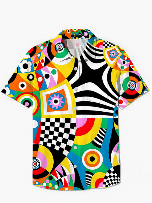 Geometry Men's Pocket Short Sleeve Shirts