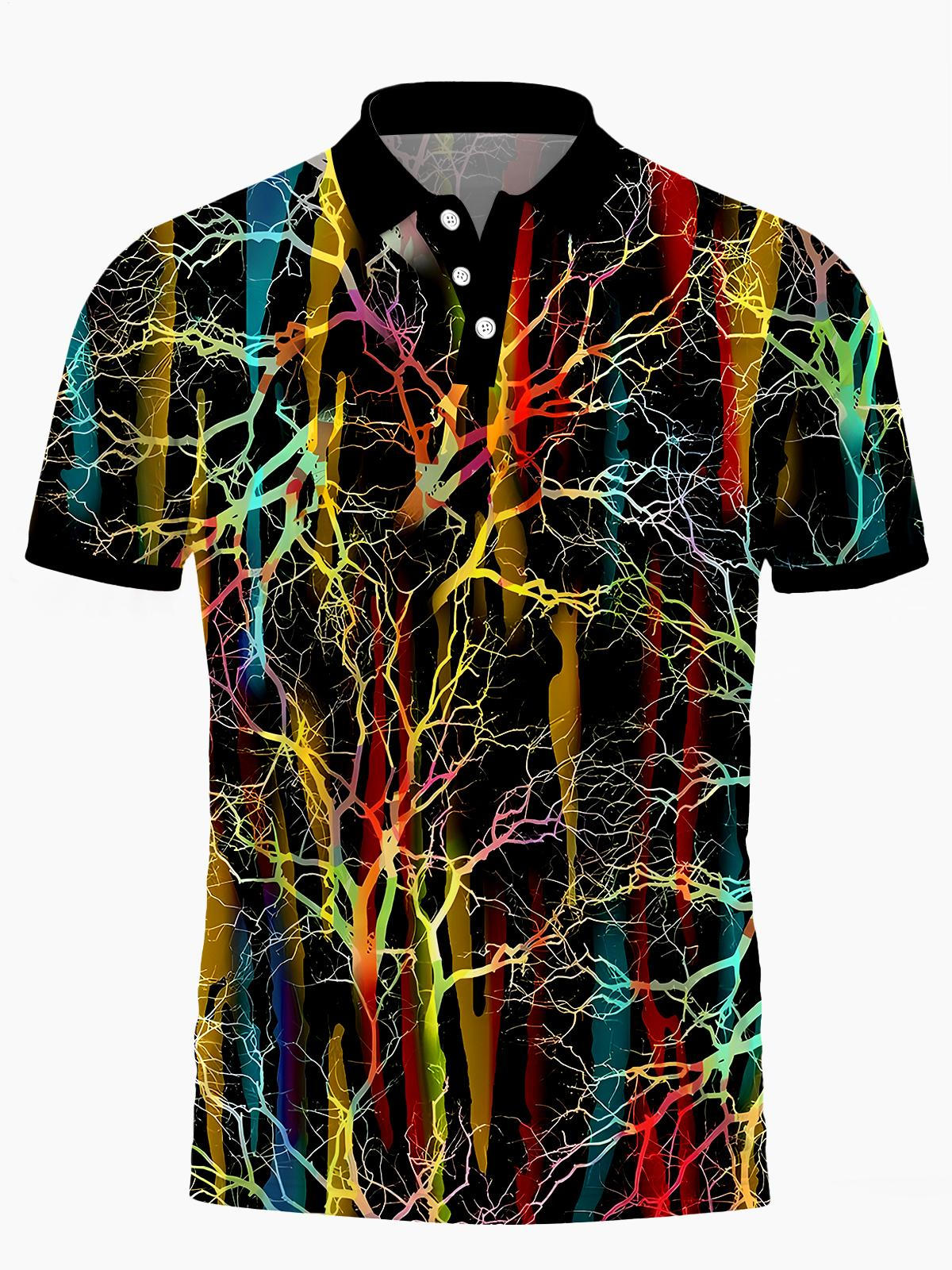 Tree Men's Short Sleeve Button Polo Shirt