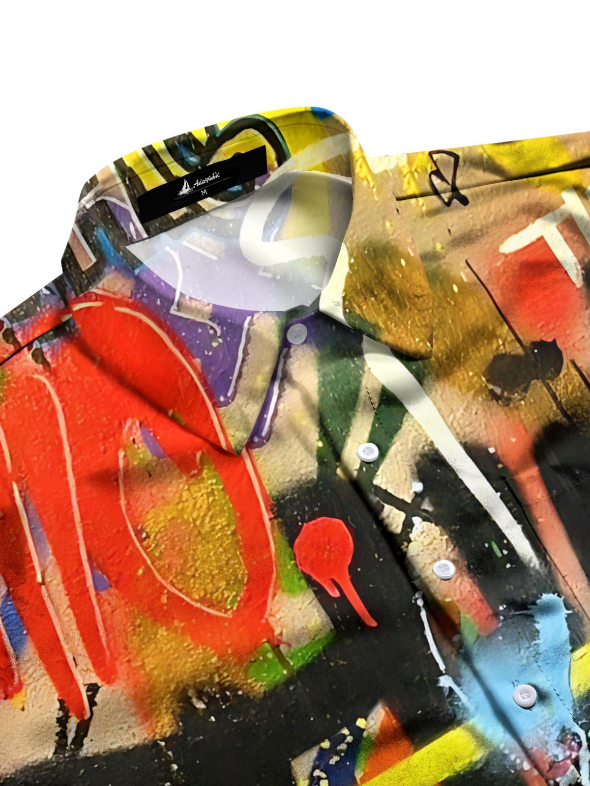 Art Print Men's Pocket Short Sleeve Shirts