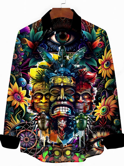 Hawaiian Men's Pocket Long Sleeve Shirts