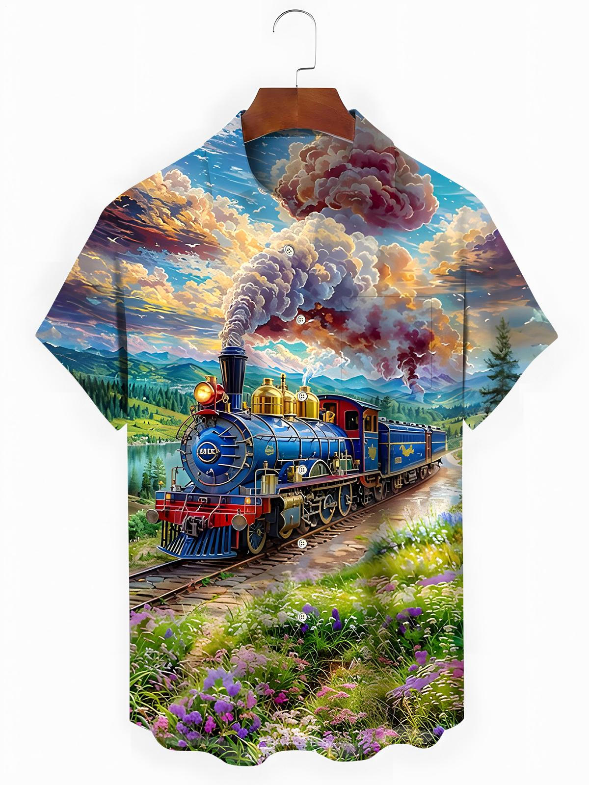 Train Men's Pocket Short Sleeve Shirts