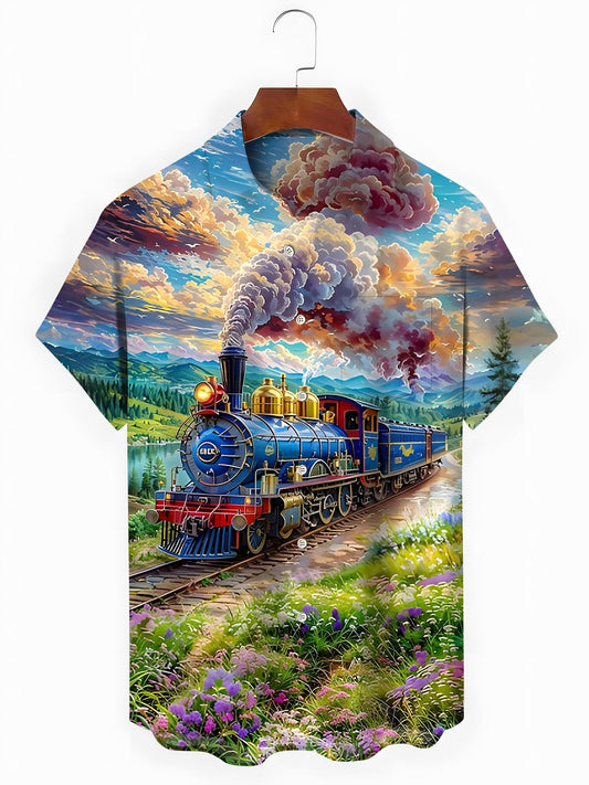 Train Men's Pocket Short Sleeve Shirts
