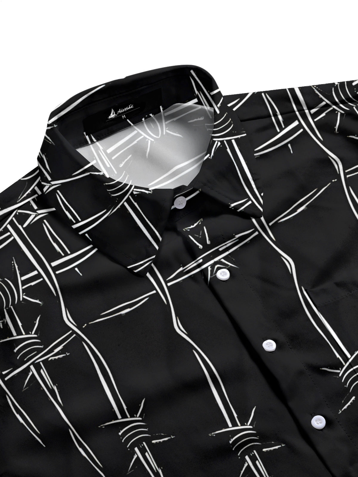 Wire Print Men's Pocket Short Sleeve Shirts