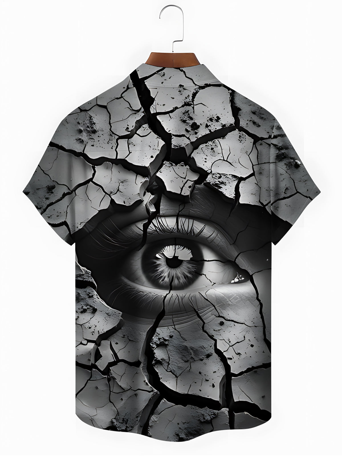 Eye Print Men's Pocket Short Sleeve Shirts