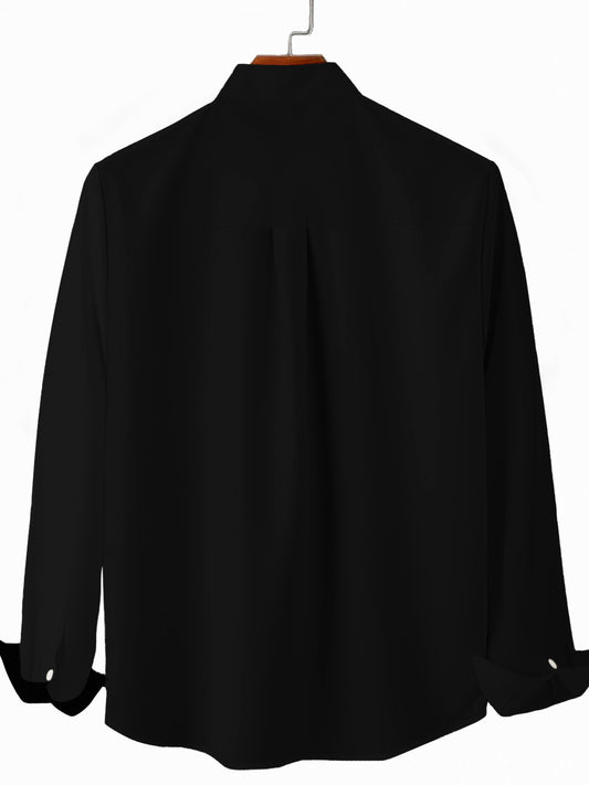 Musical Note Men's Pocket Long Sleeve Shirts