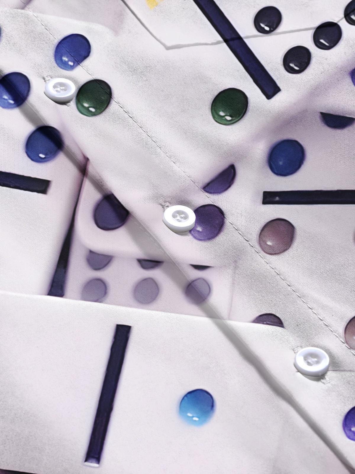 Domino Print Men's Pocket Short Sleeve Shirts