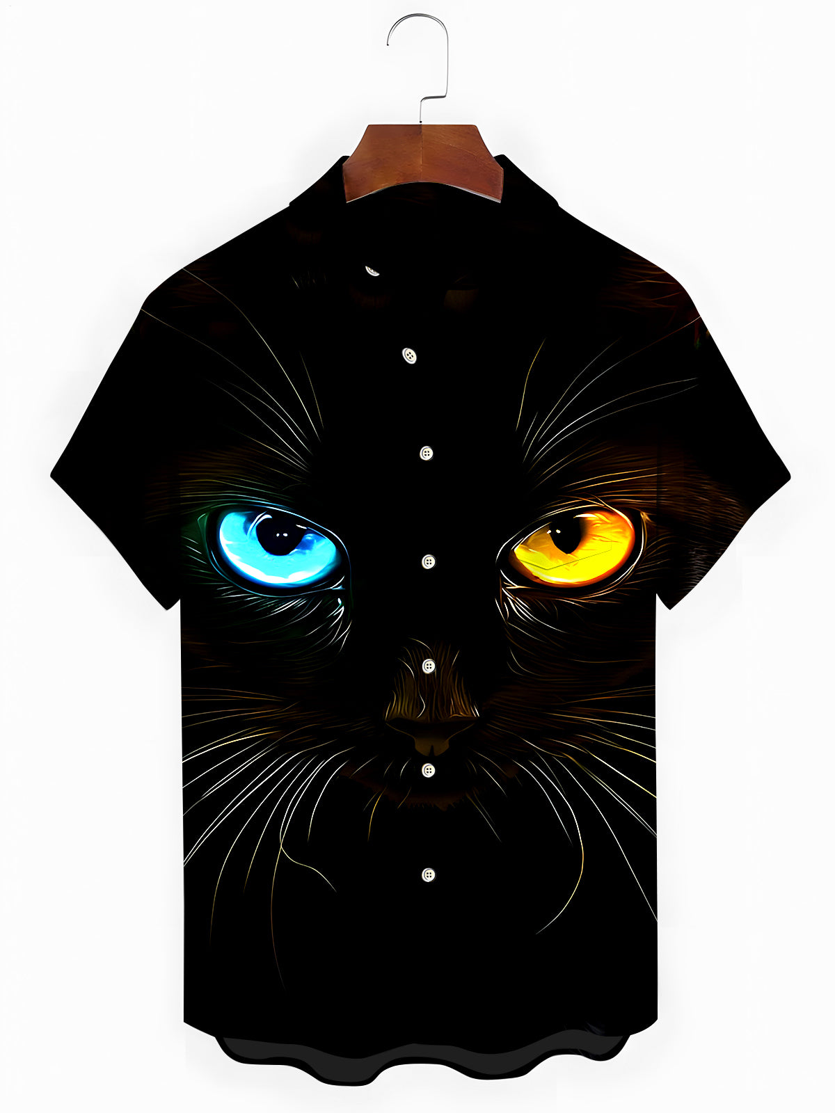 Cat Eyes Men's Pocket Short Sleeve Shirts
