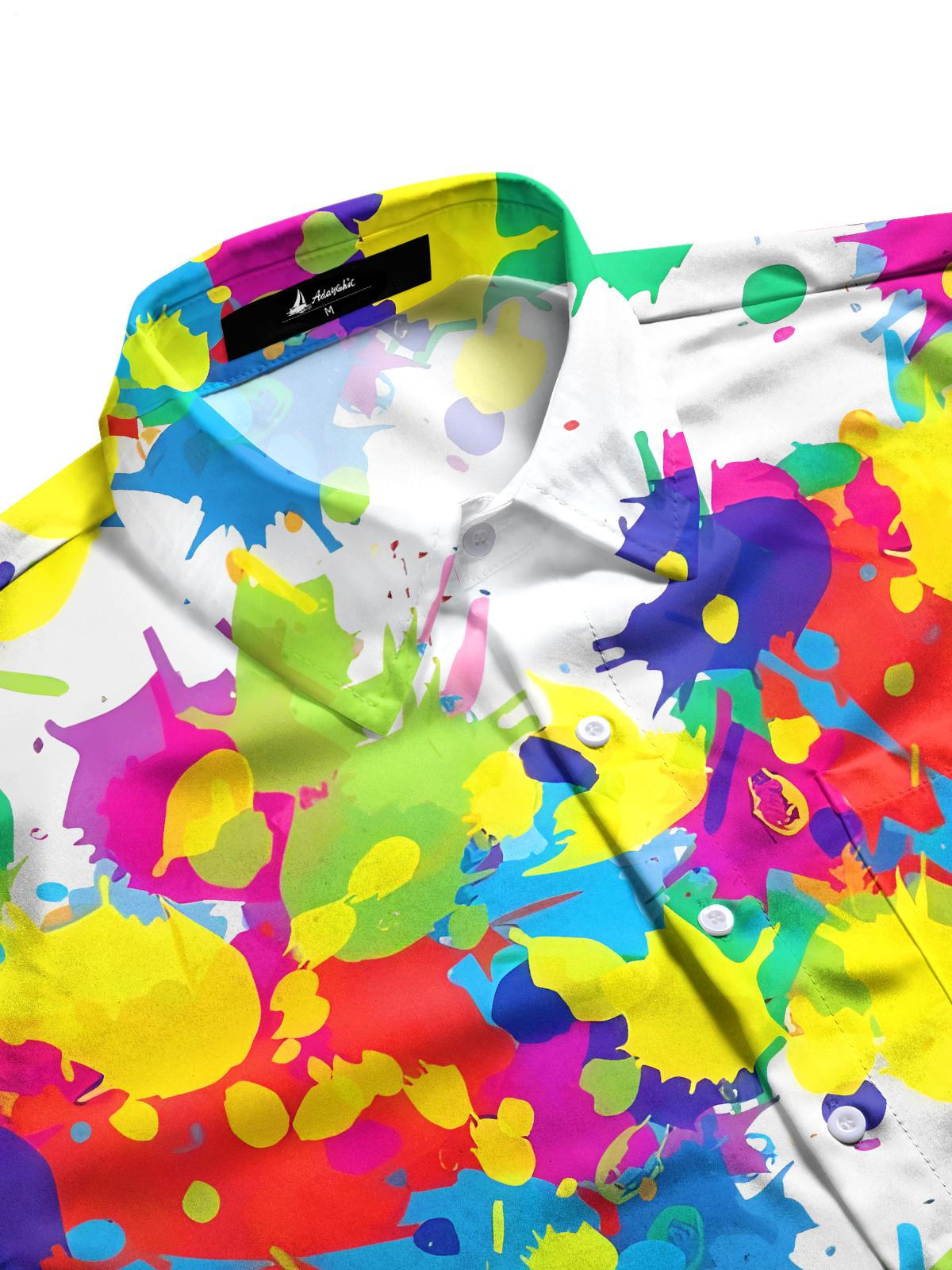 Tie Dye Men's Pocket Short Sleeve Shirts