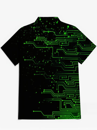 Geometric Print Men's Pocket Short Sleeve Shirts