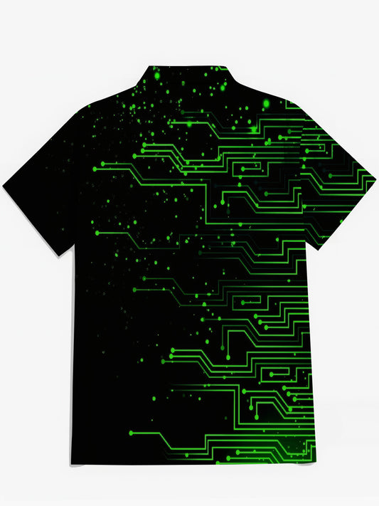 Geometric Print Men's Pocket Short Sleeve Shirts