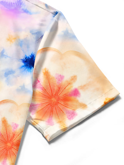 Tie Dye Abstract Men's Pocket Short Sleeve Shirts