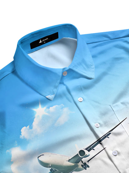 Hawaiian Print Men's Pocket Short Sleeve Shirts