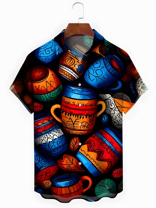 Bottle Men's Pocket Short Sleeve Shirts