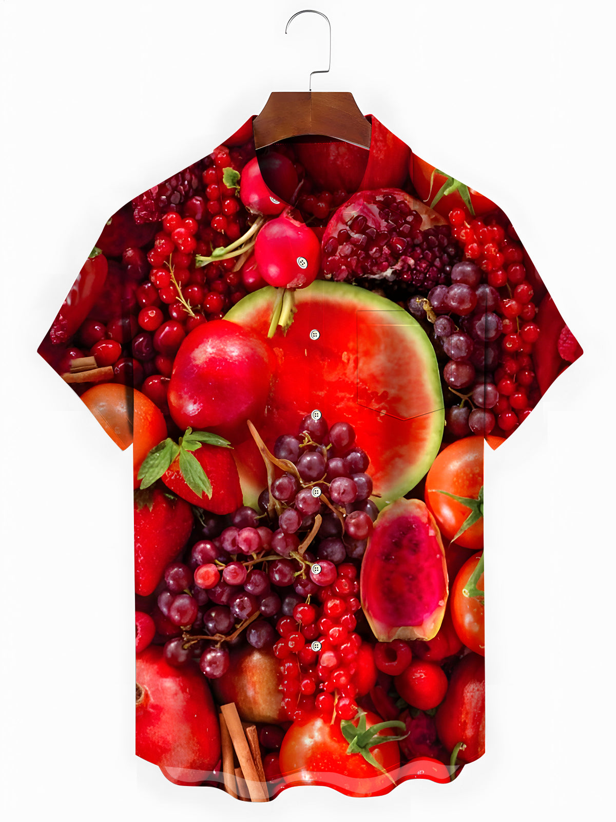 Fruit Vegetables Men's Pocket Short Sleeve Shirts