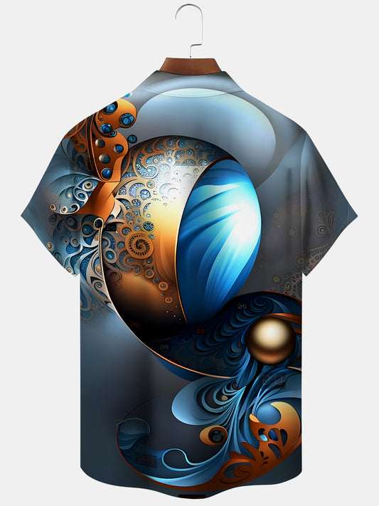 Abstract Men's Pocket Short Sleeve Shirts