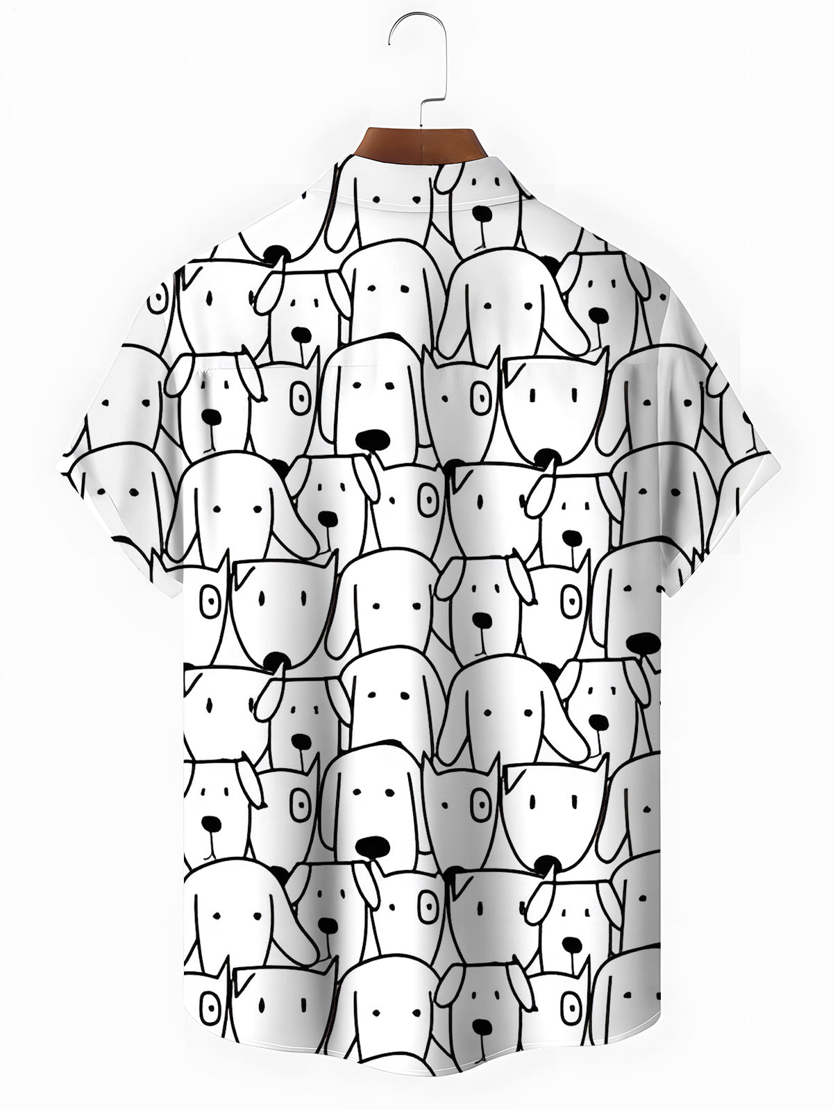 Puppy Print Men's Pocket Short Sleeve Shirts