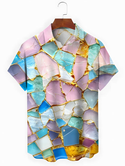Geometry Men's Pocket Short Sleeve Shirts
