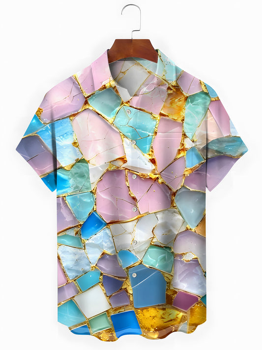 Geometry Men's Pocket Short Sleeve Shirts