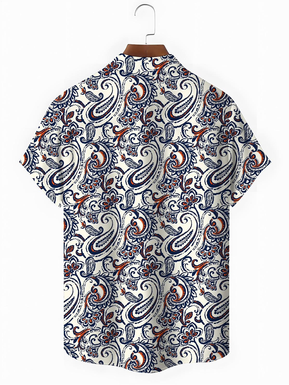 Floral Men's Pocket Short Sleeve Shirts