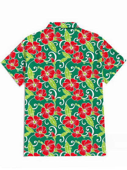 Floral Men's Pocket Short Sleeve Shirts