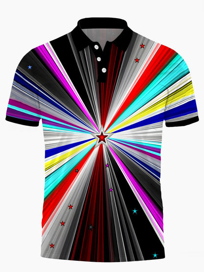 Star Men's Short Sleeve Button Polo Shirt