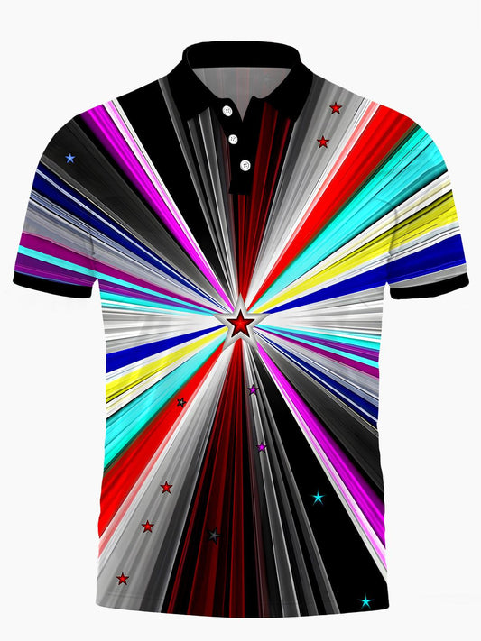 Star Men's Short Sleeve Button Polo Shirt