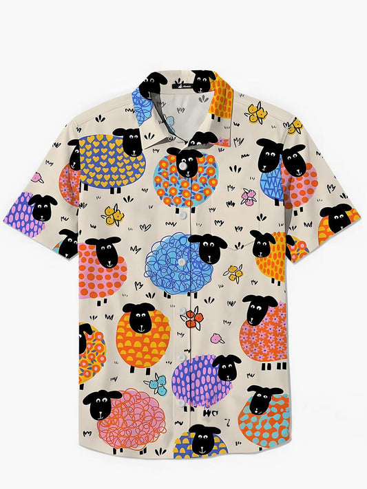 Sheep Men's Pocket Short Sleeve Shirts