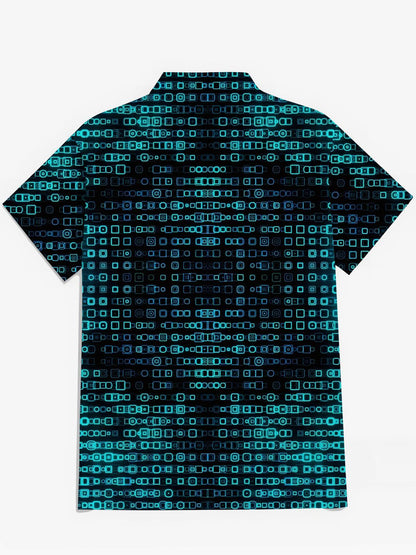 Geometric Print Men's Pocket Short Sleeve Shirts