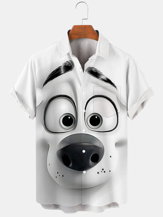 Dog Men's Pocket Short Sleeve Shirts