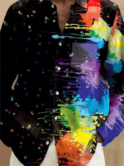 men's geometric print shirt back view