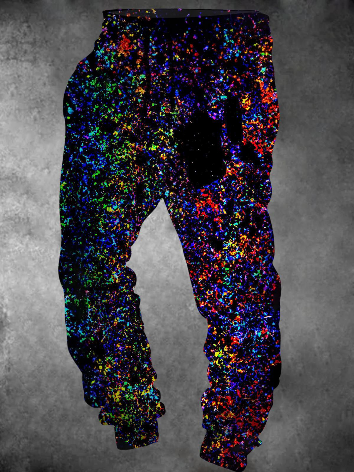 men's tie dye casual pants front view