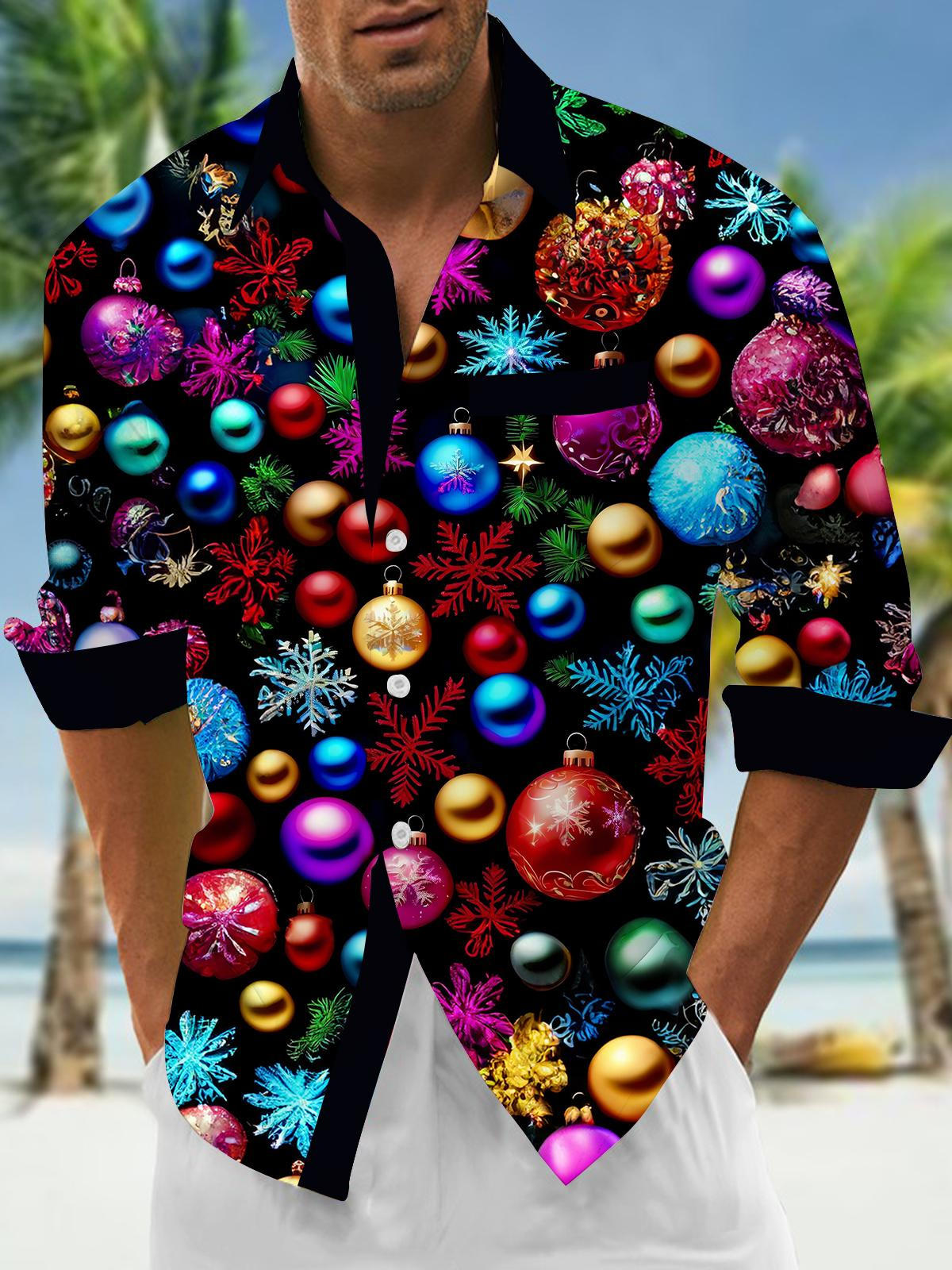 men's holiday shirt back view